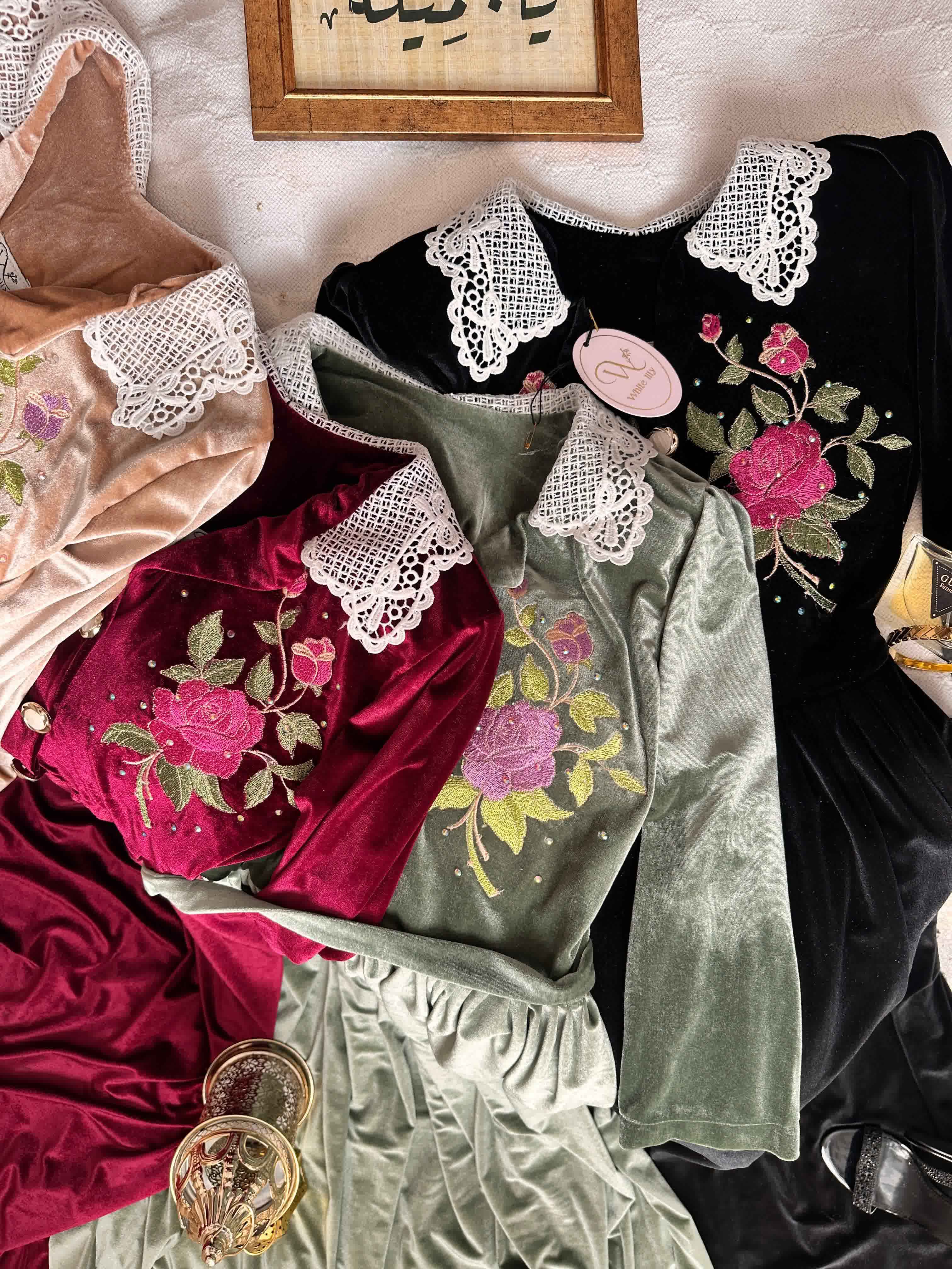 Robe White Lily vintage velour