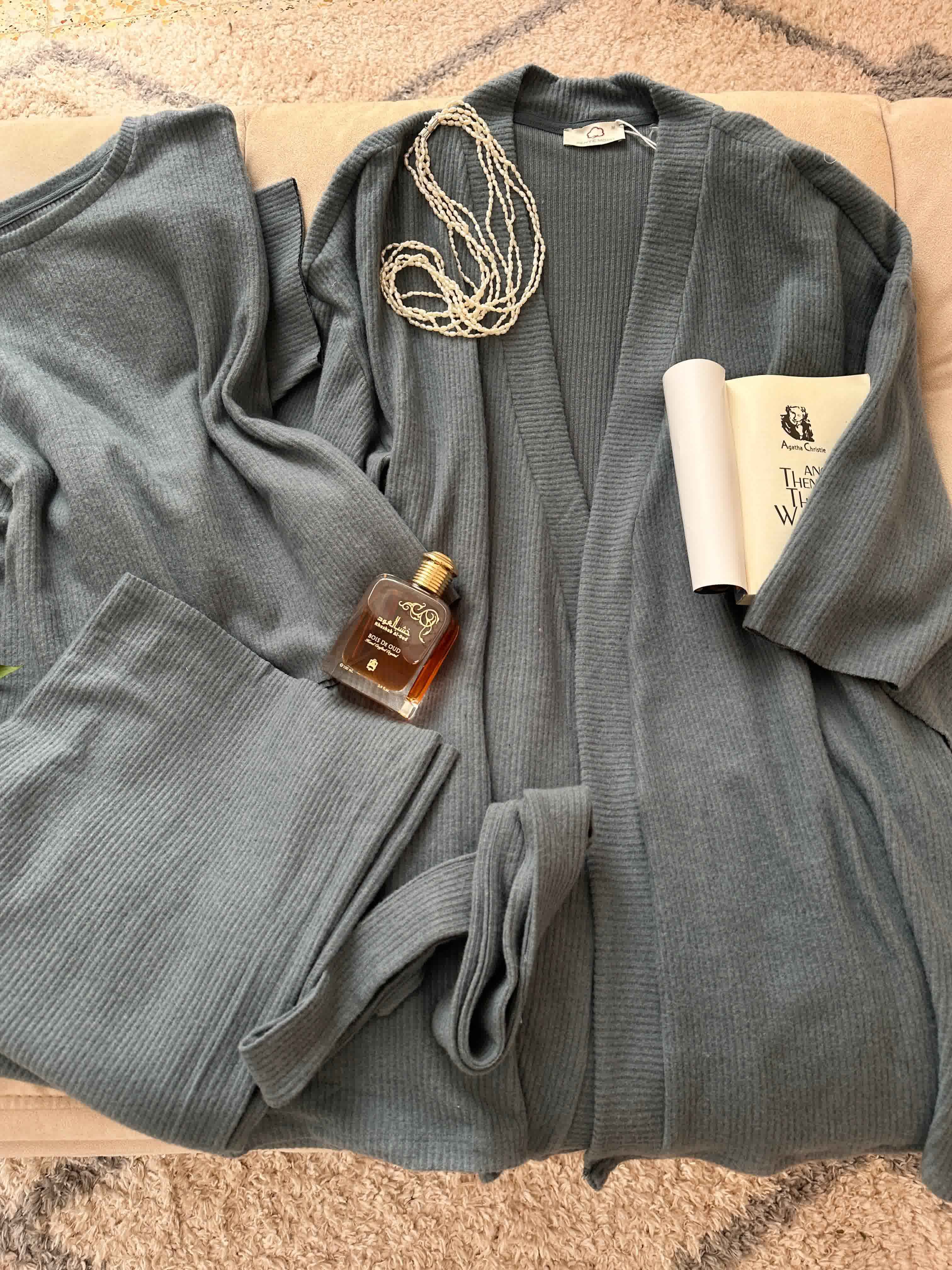 3 piéces Penymood laine uni bleu