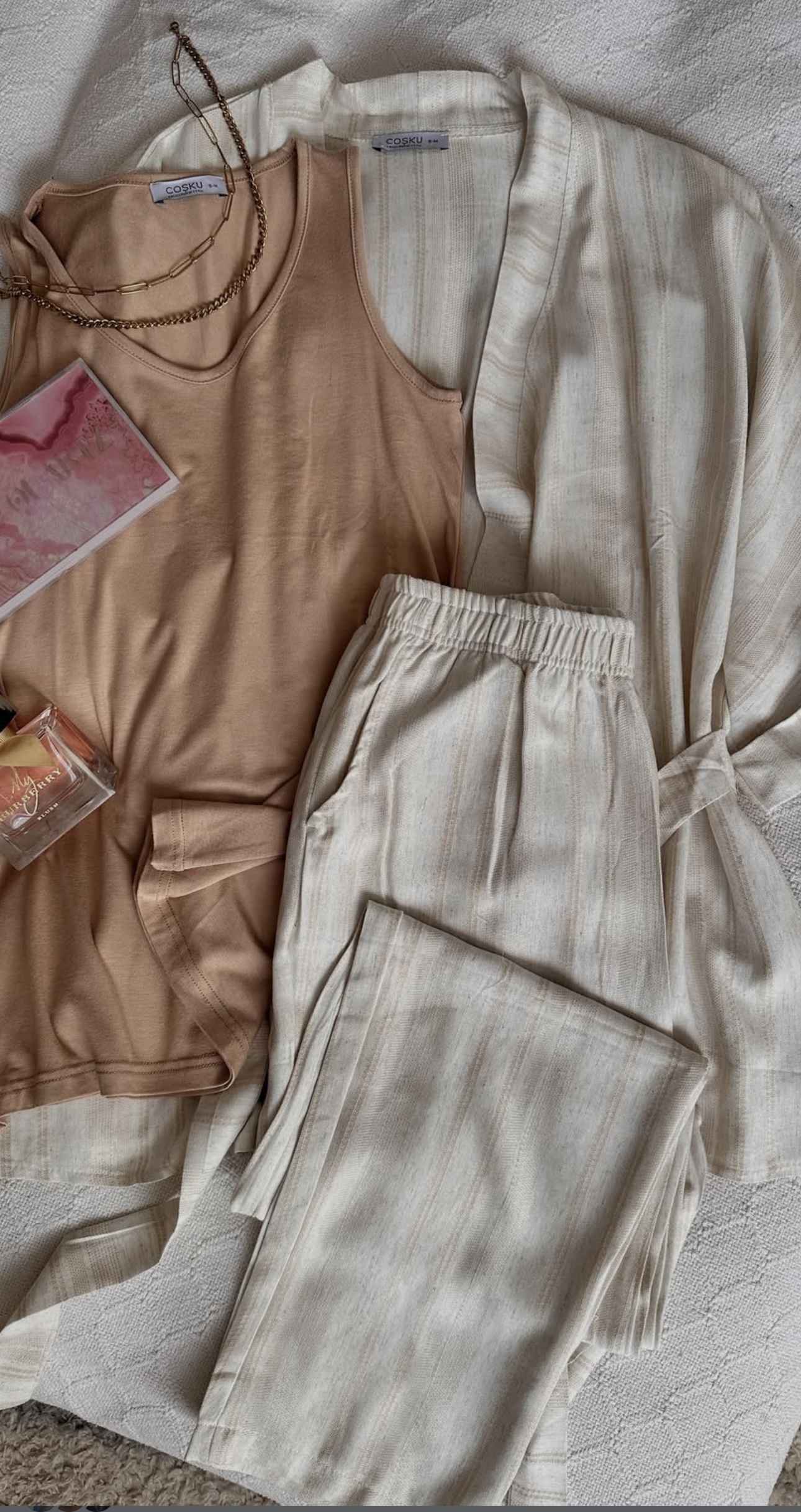 Homewear 3pcs beige lin