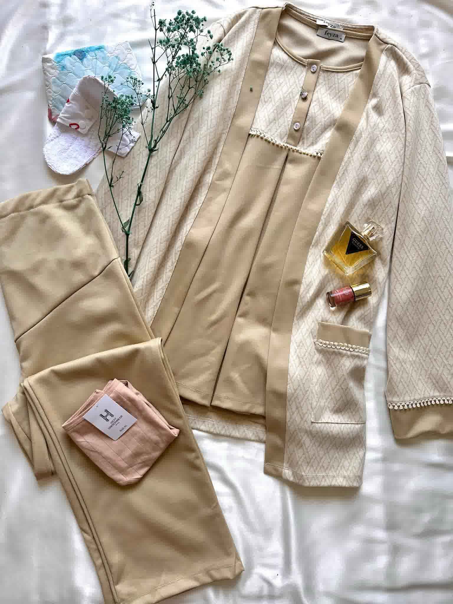 3Pcs pour femmmes enceintes beige/rose