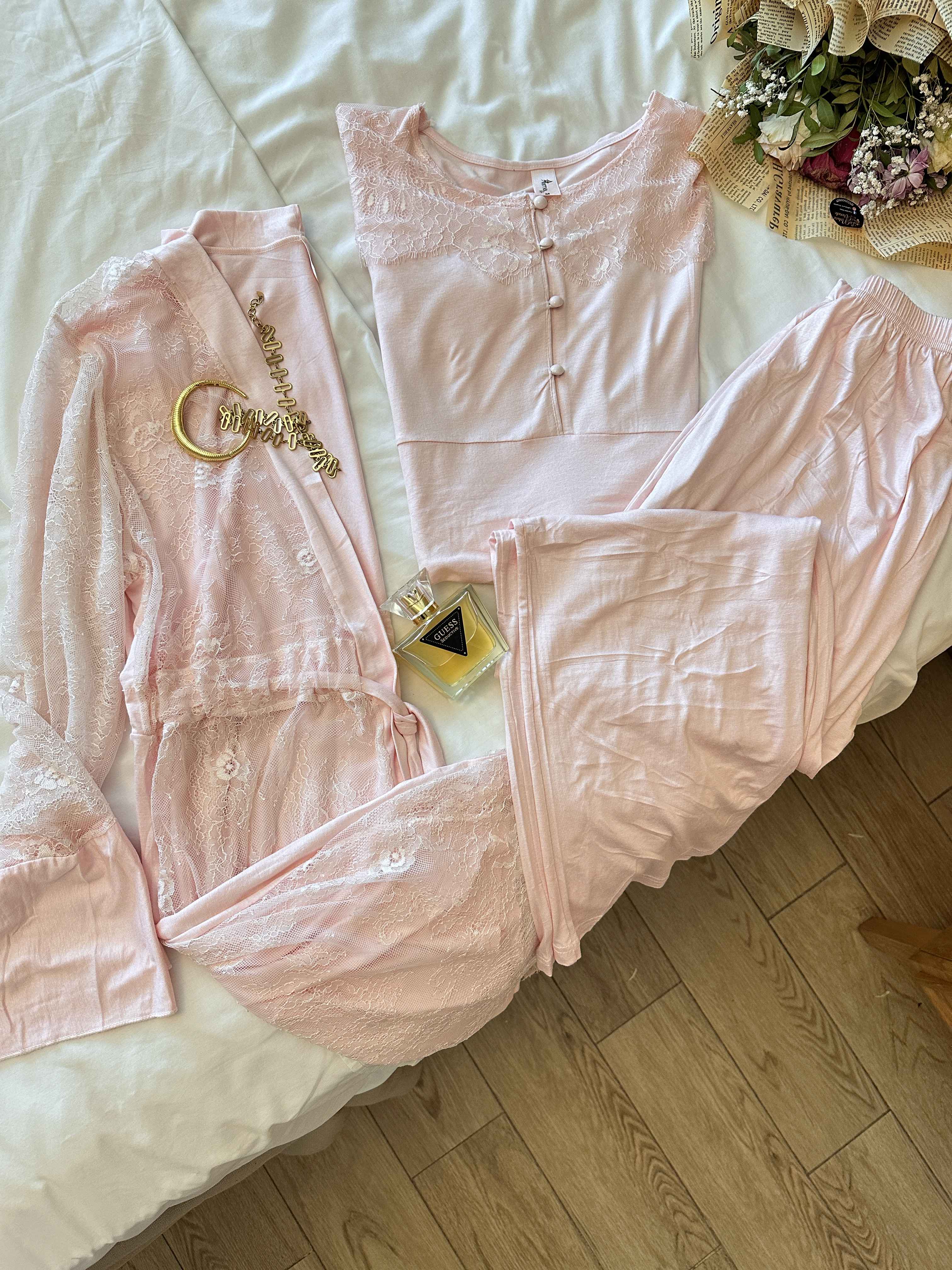 3pcs rose enceinte 60