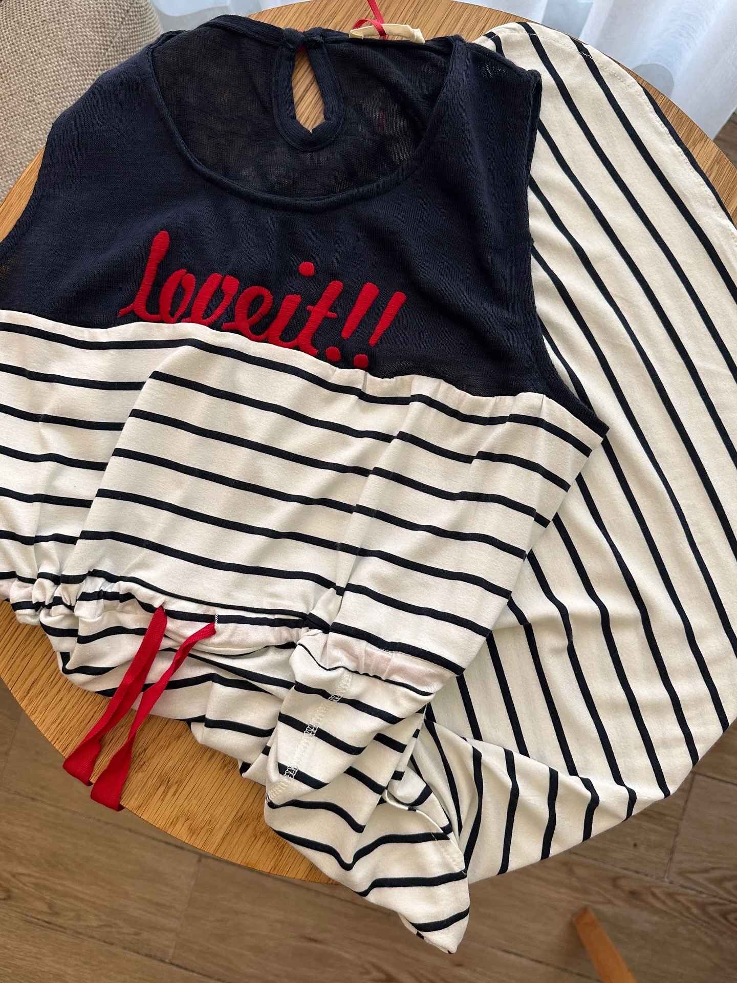 robe cotbox bleu rayonnée