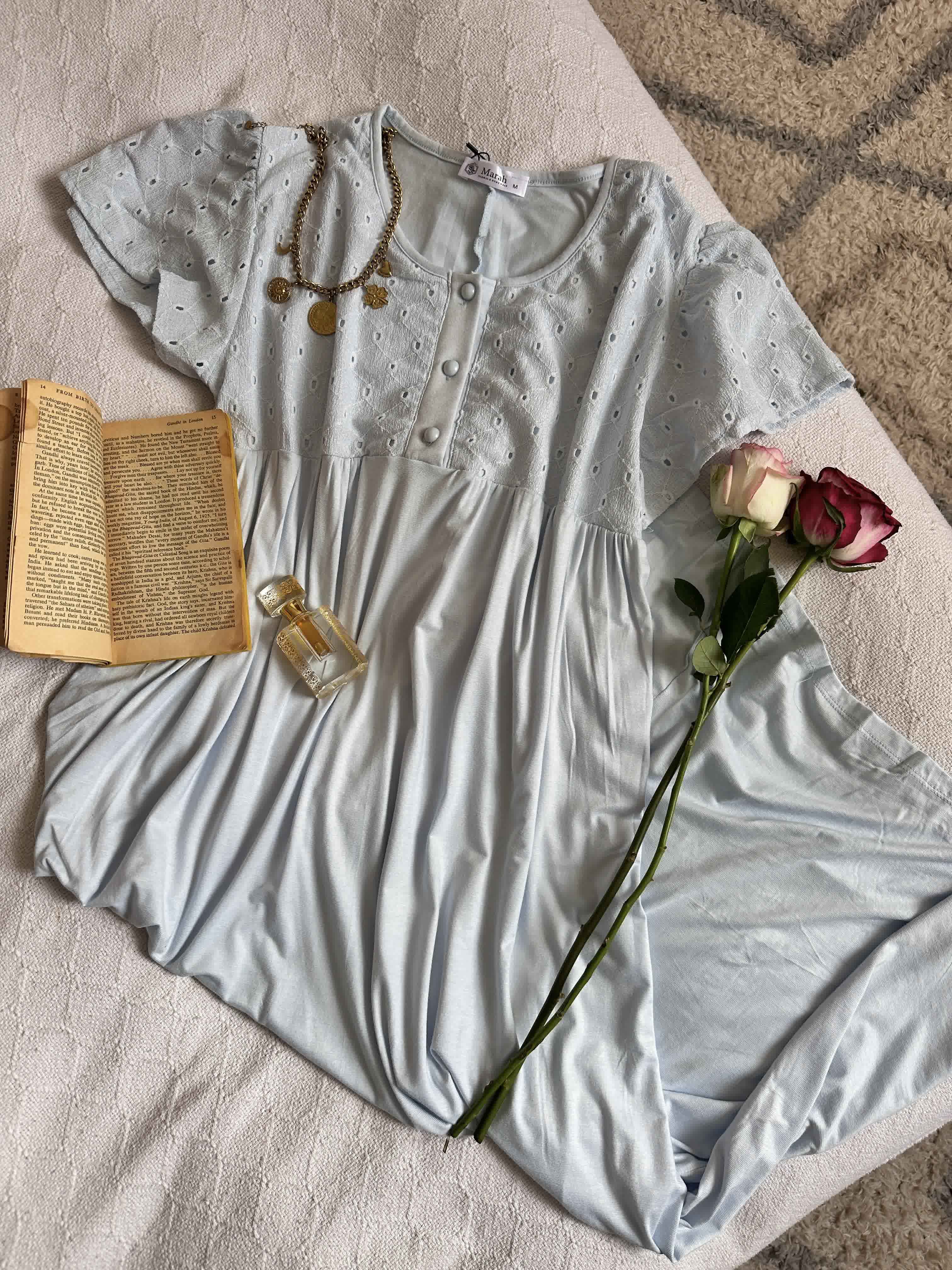Robe Marah buttons bleu