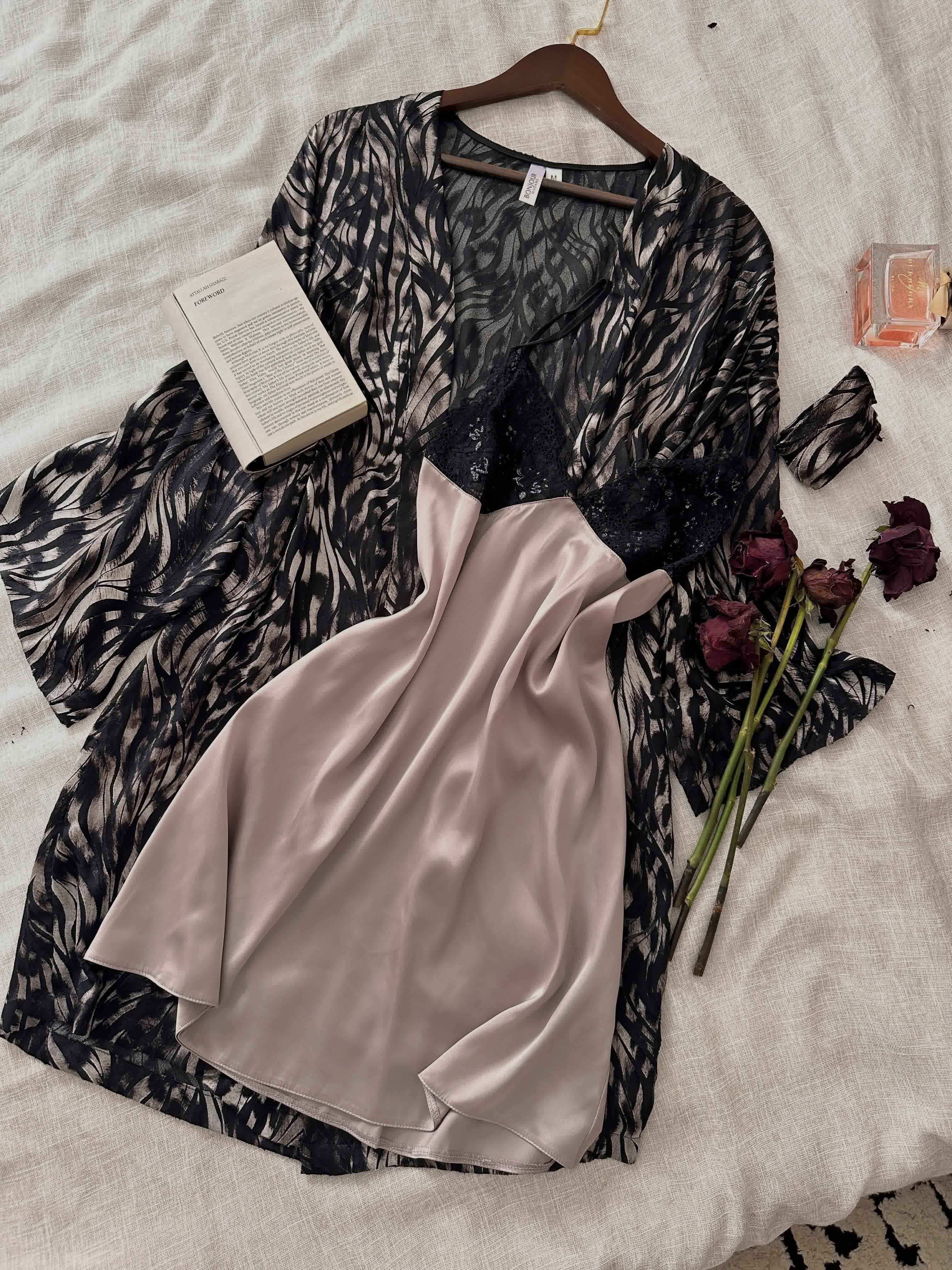 Deshabillé Bonjour violet/noir