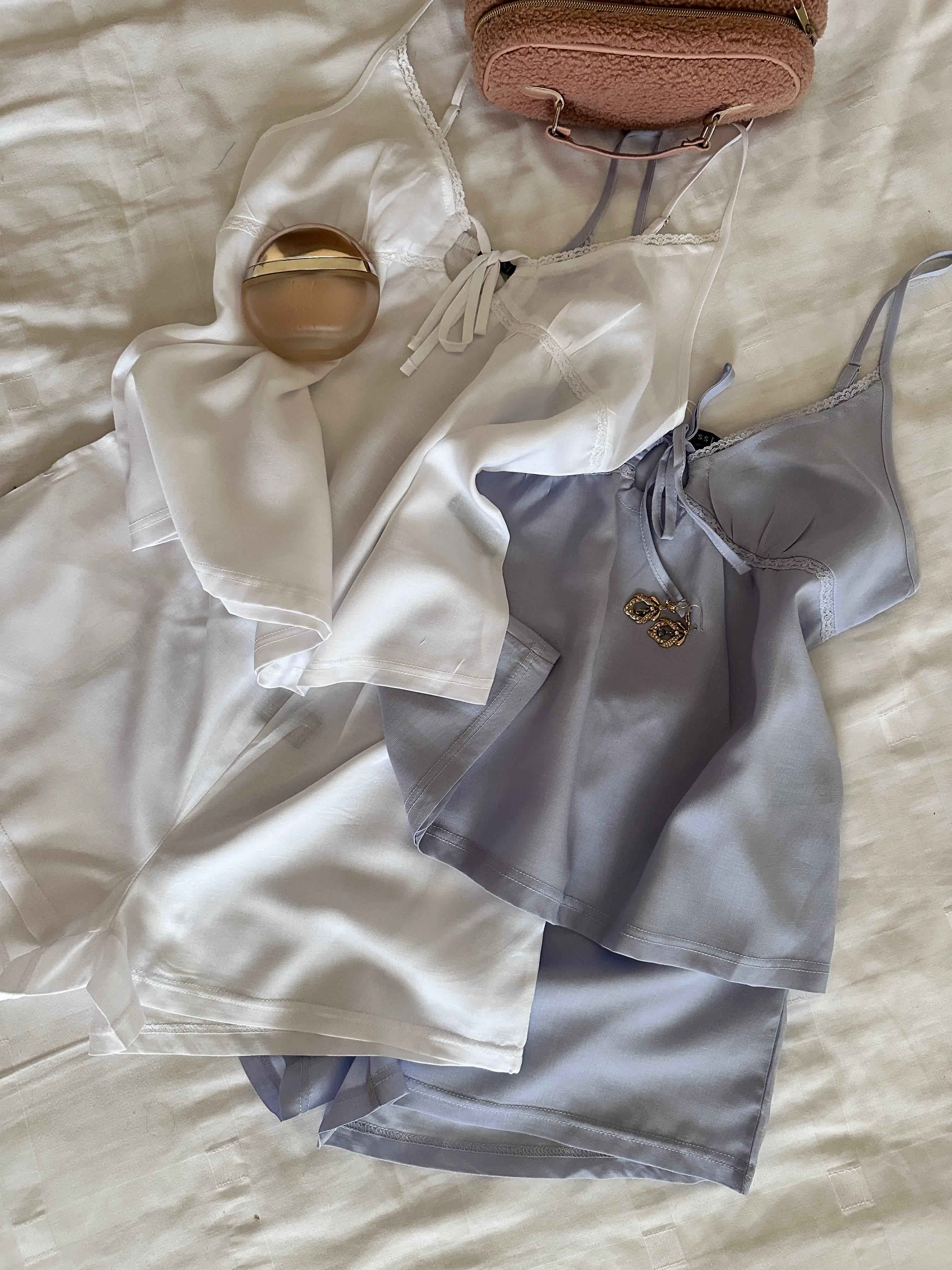 pyjama short tress feston dentelle