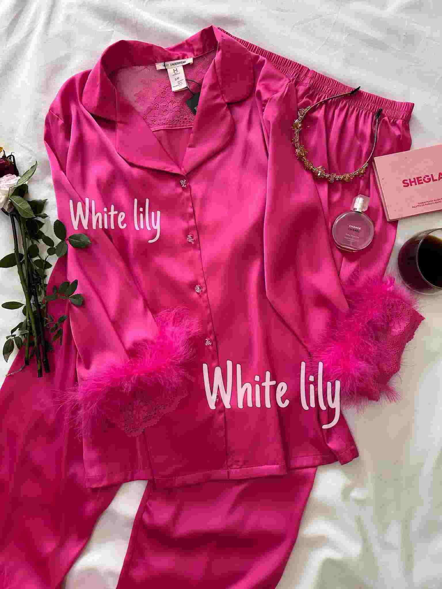 pyjama satin H fourrure