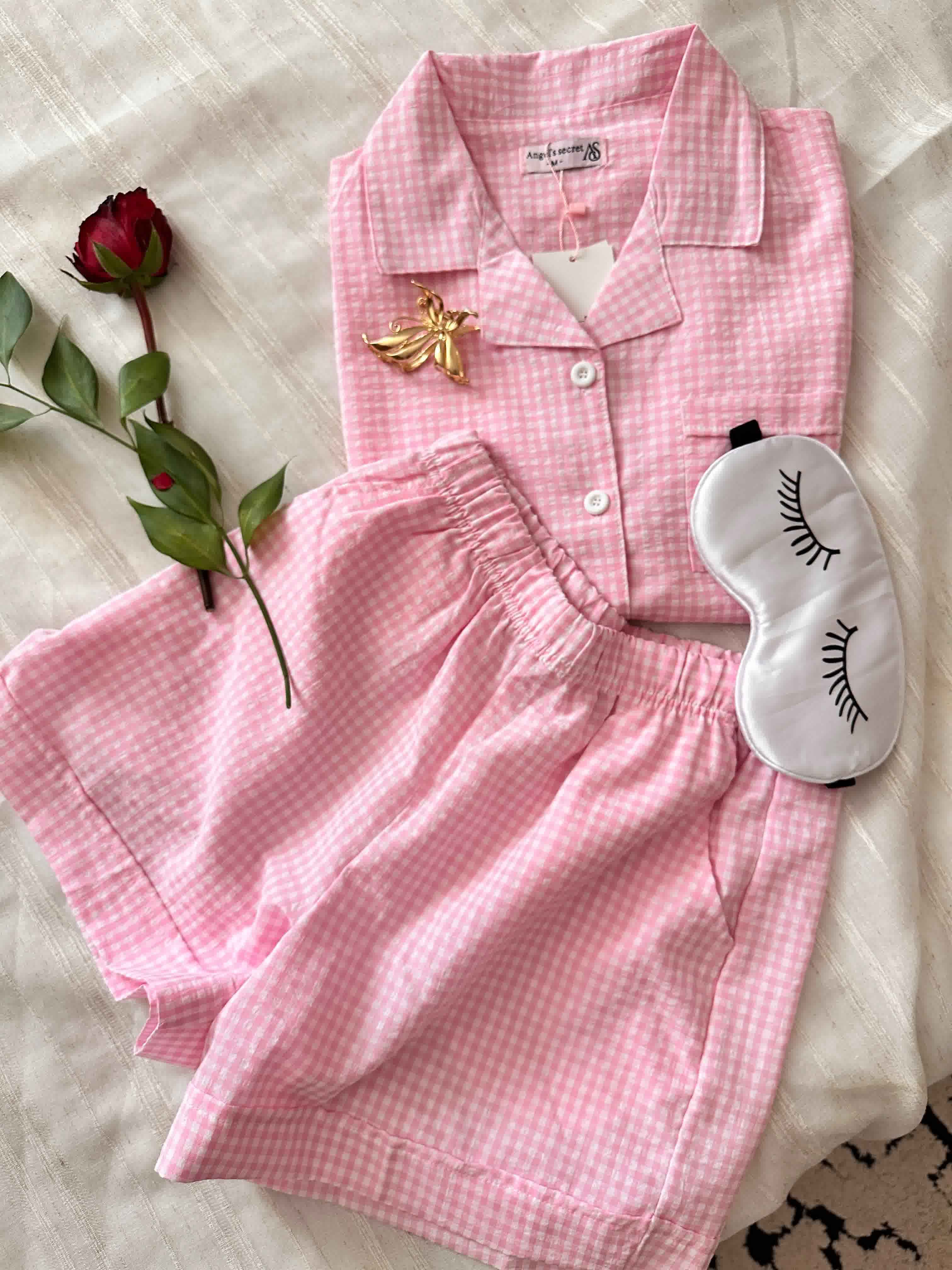 Pyjama Angel's Secret à carreaux short