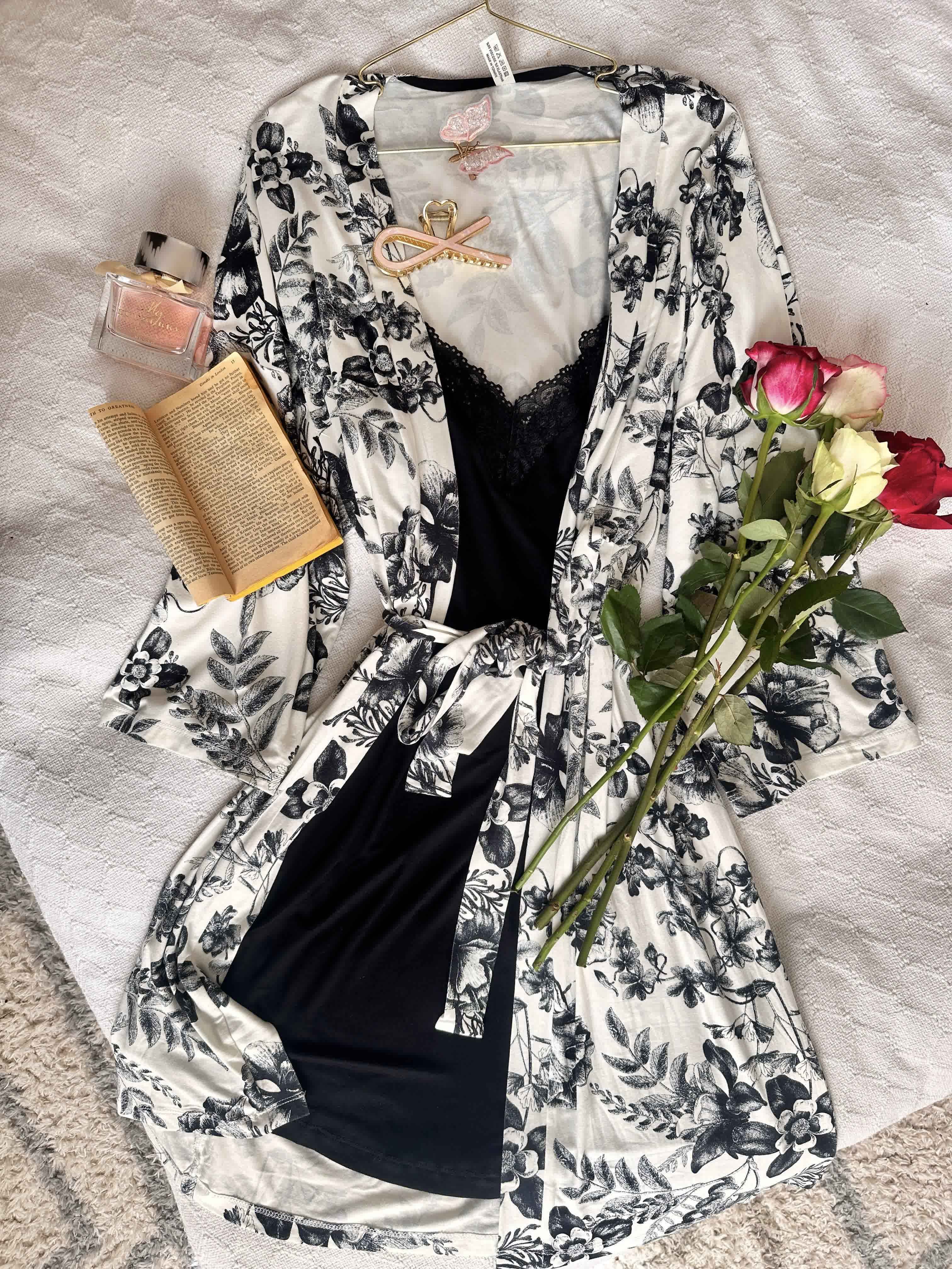 Deshabillé Md coton fluide noir