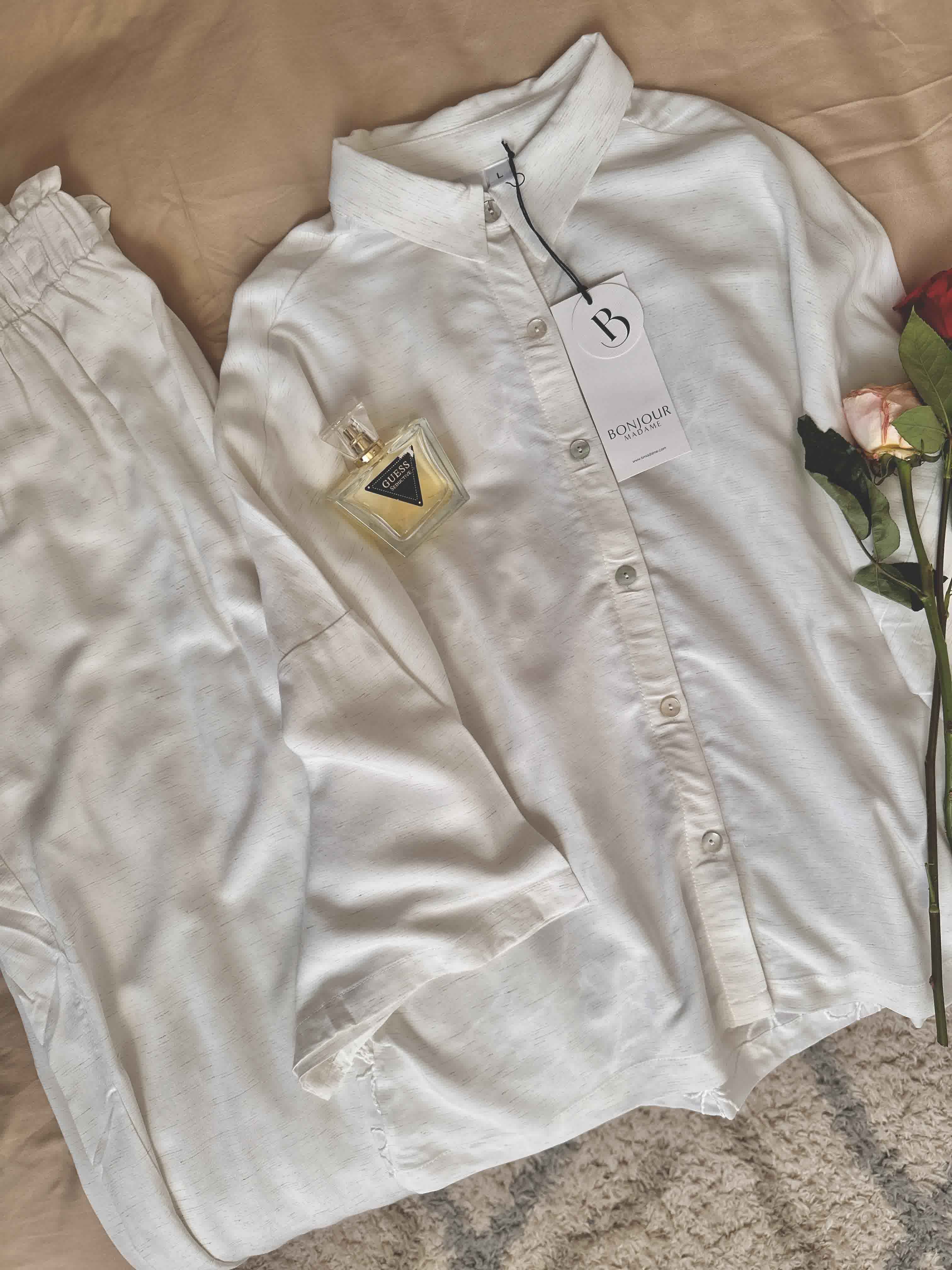 Pyjama bonjour lin blanc