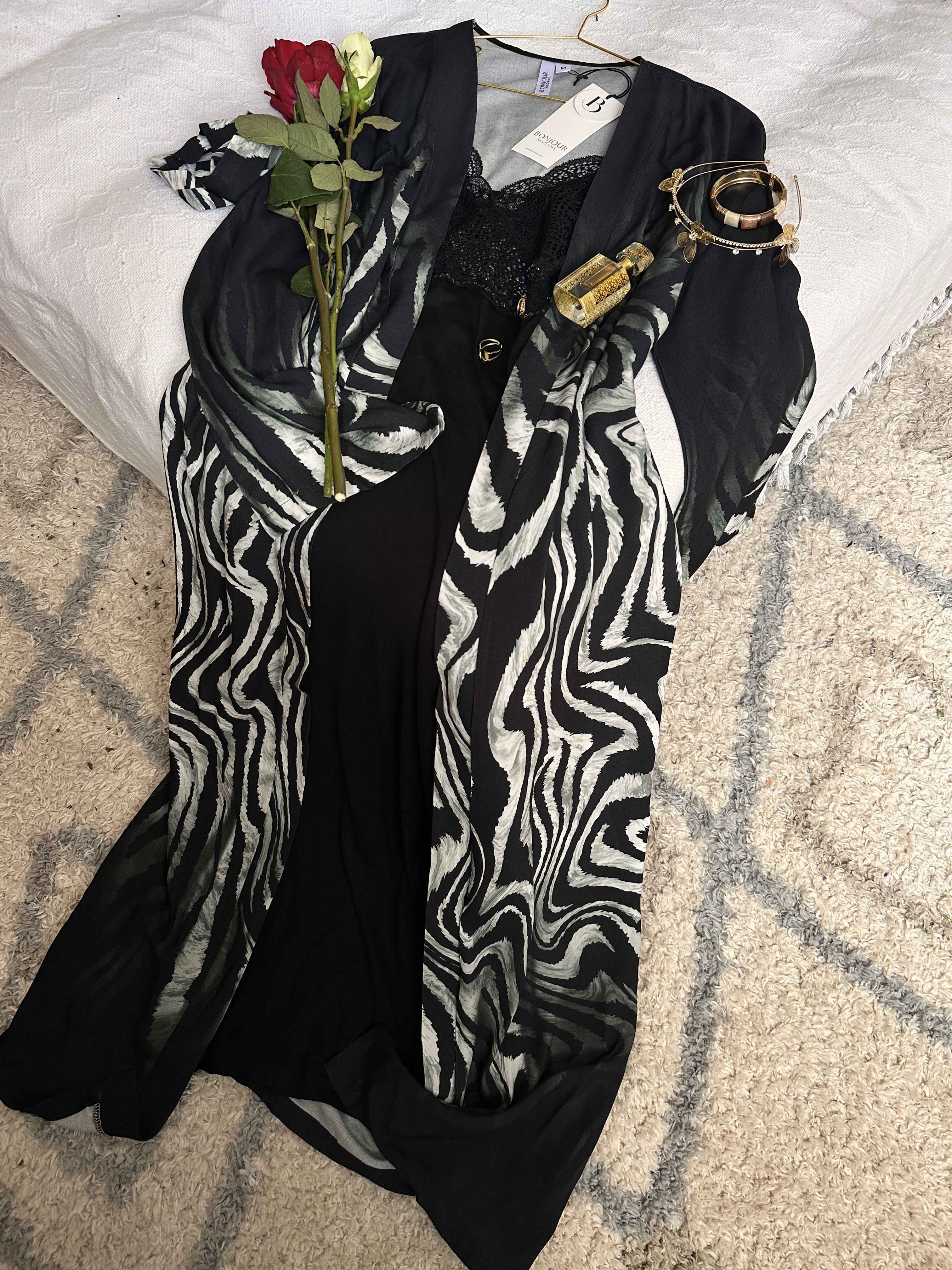 Deshabillé Bonjour noir/vert