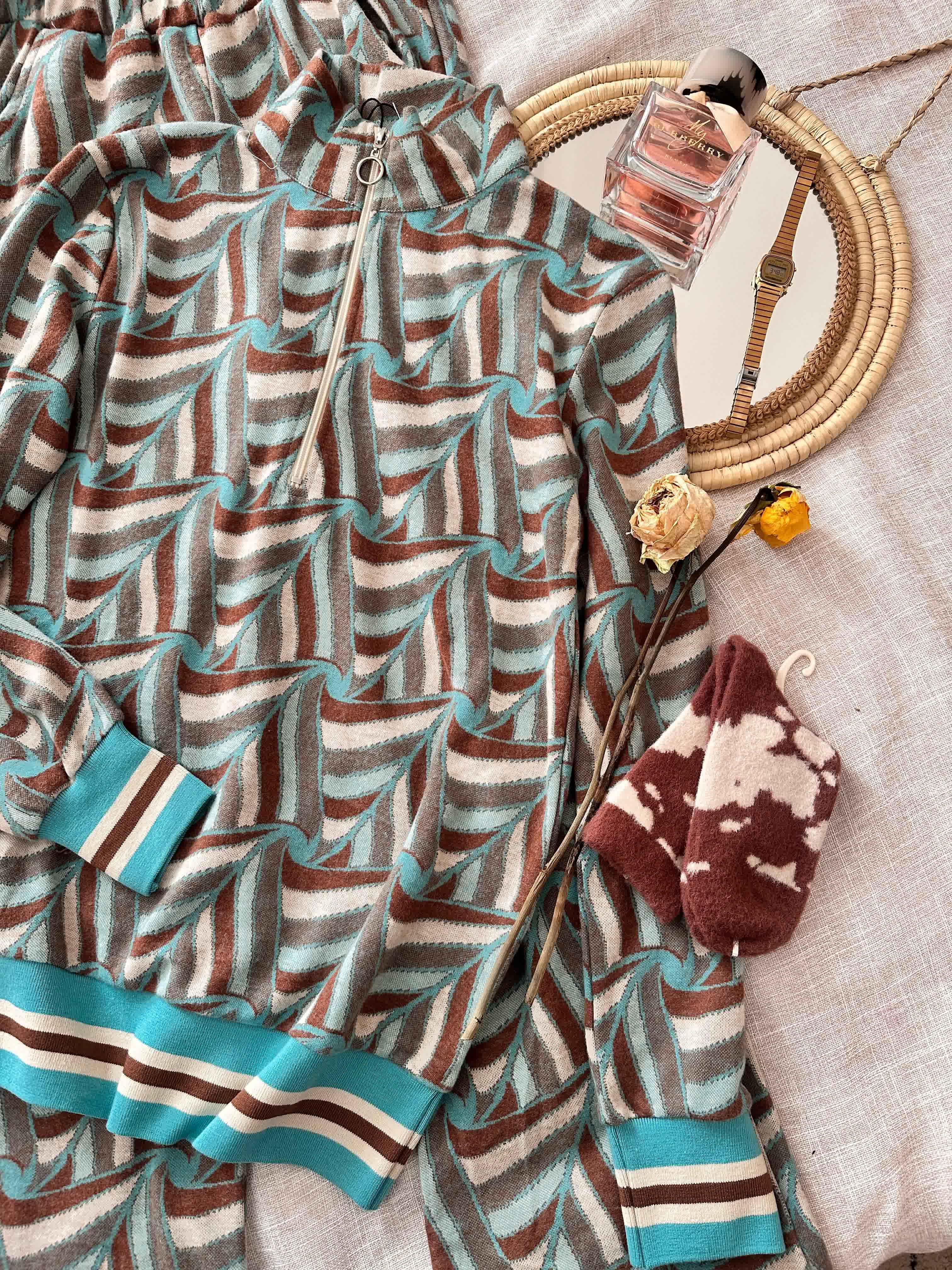 Homewear cosku maron/turquois