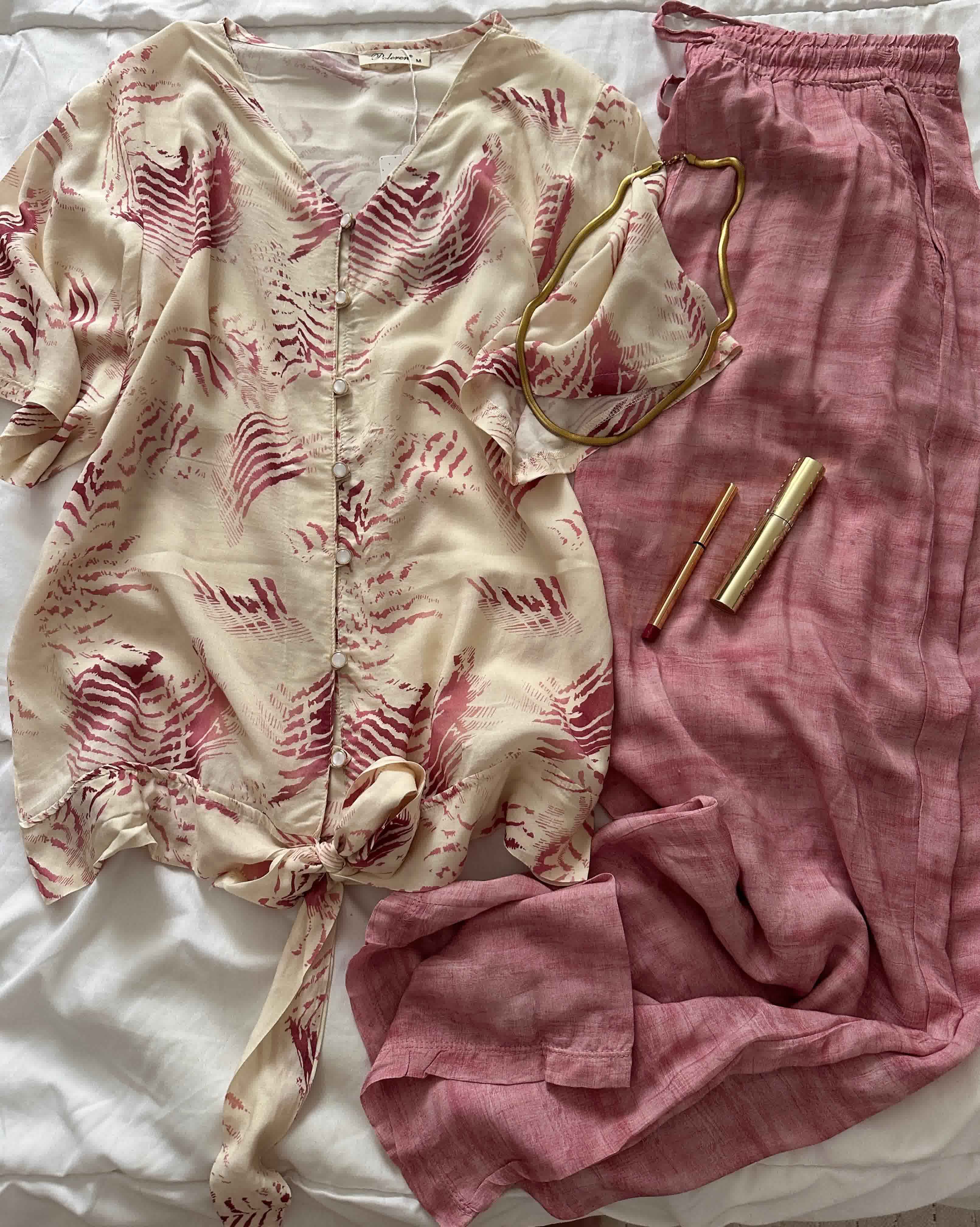 Homewear rose et blanc