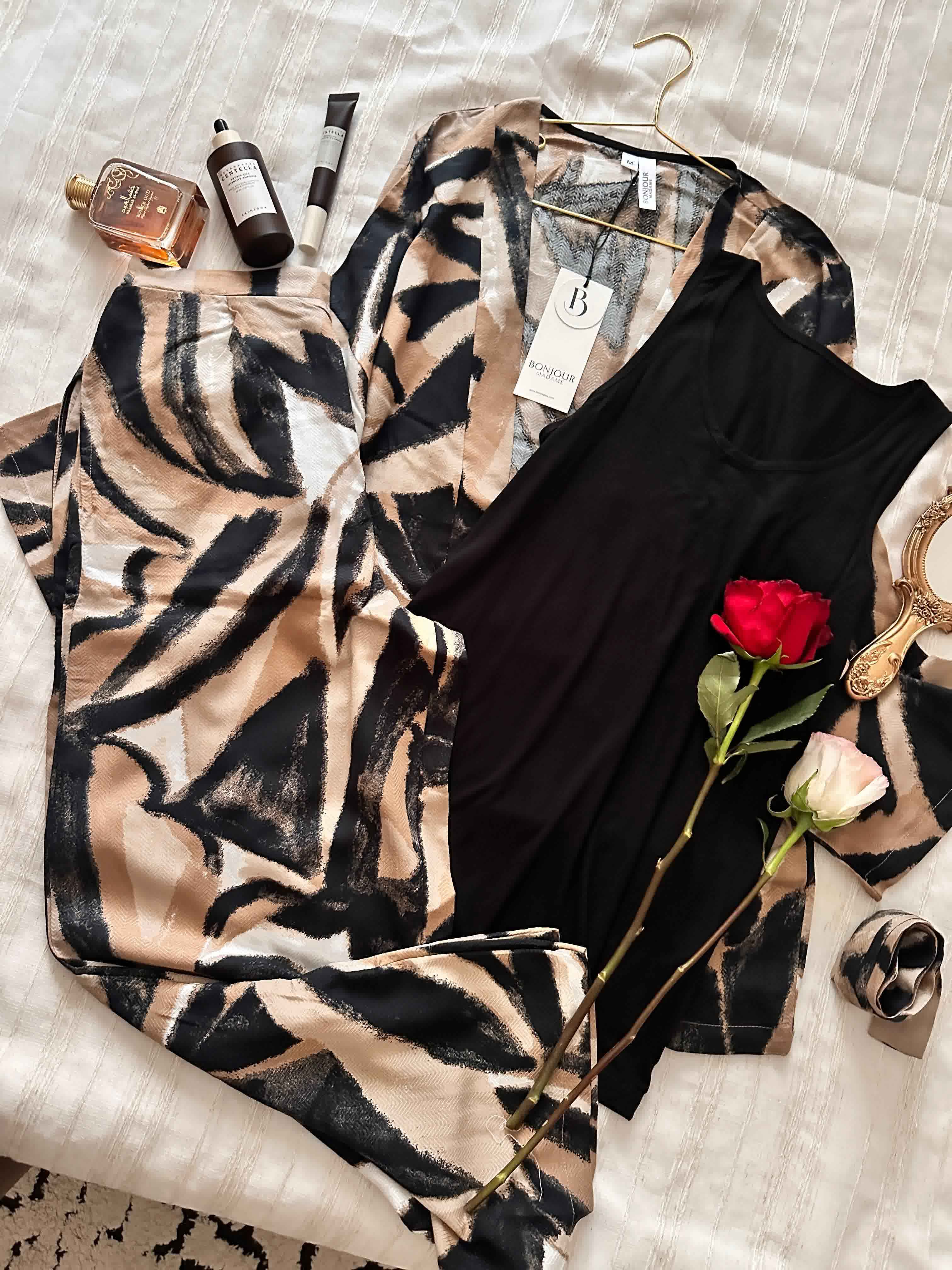 3pcs bonjour maron/noir