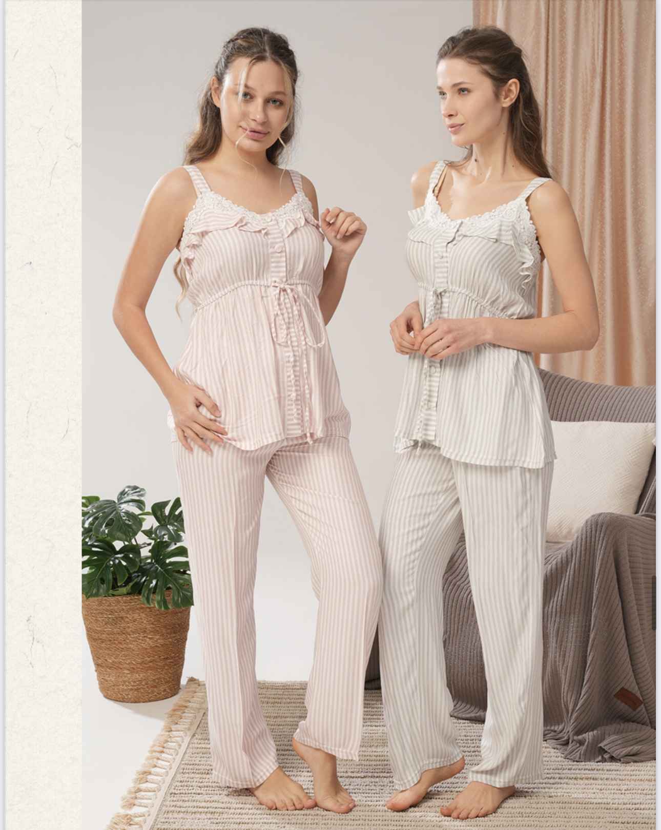 Pyjama Bone rayonné lin