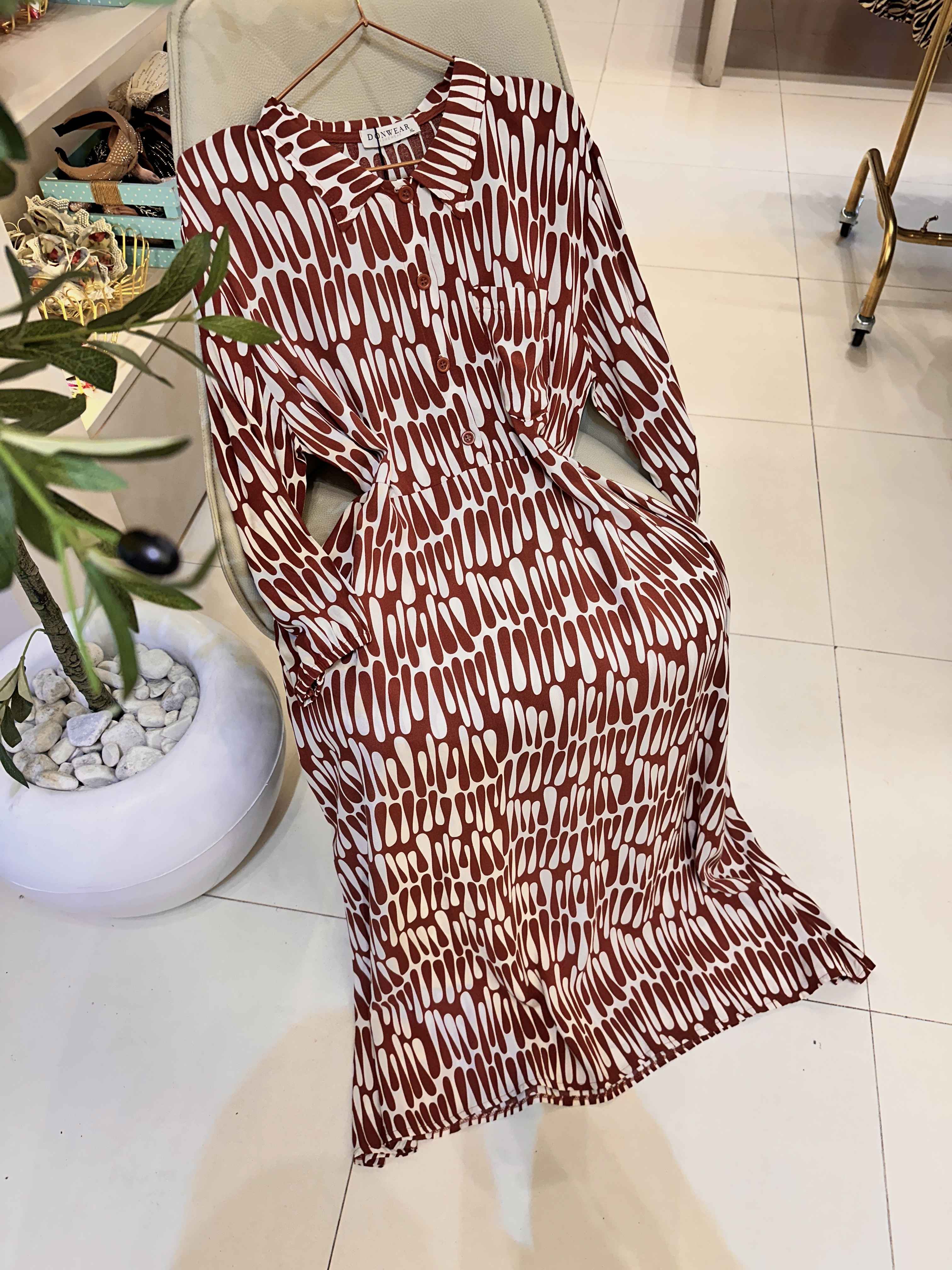 robe donwear maron/blanc