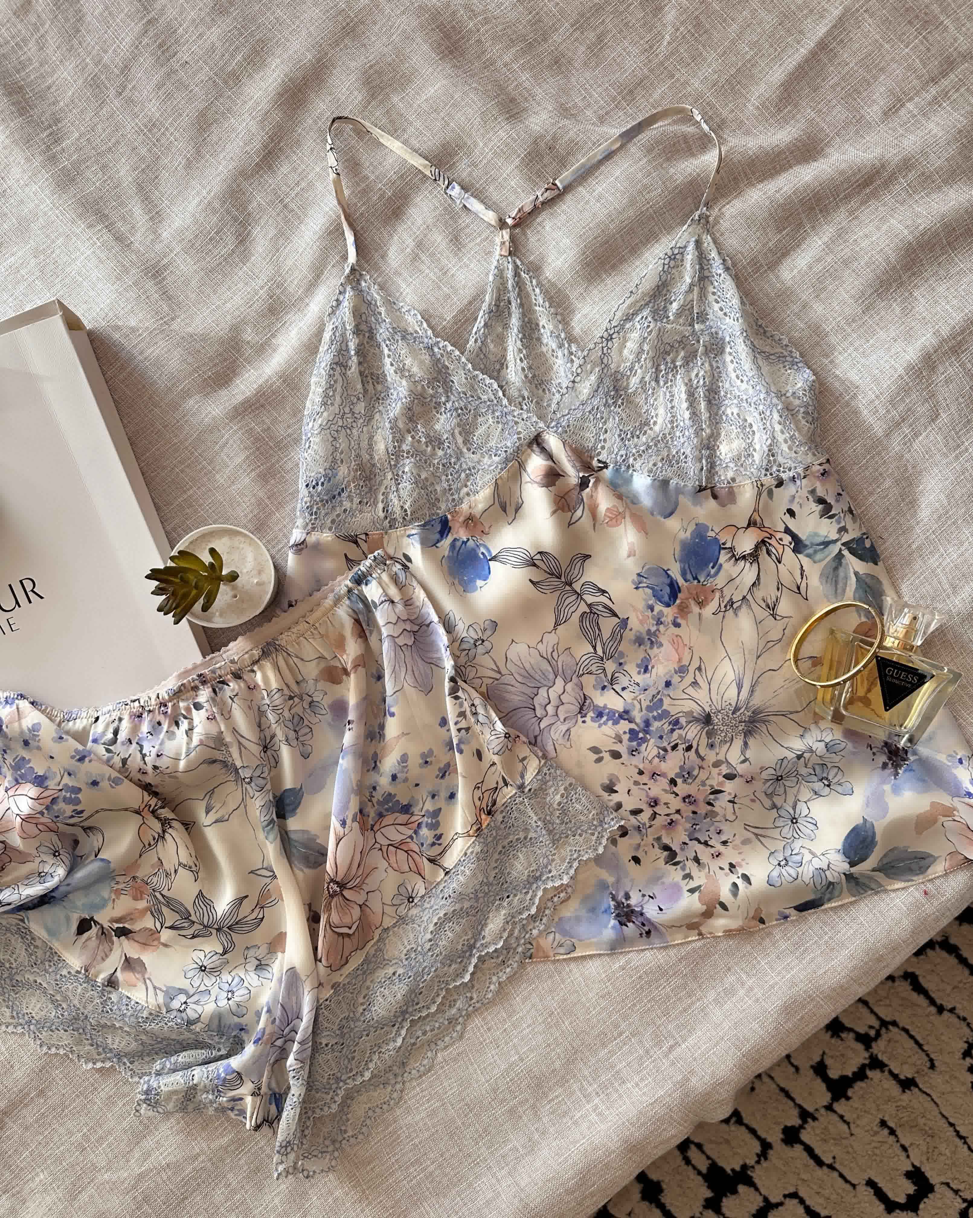 Bustier short bonjour bleu/beige