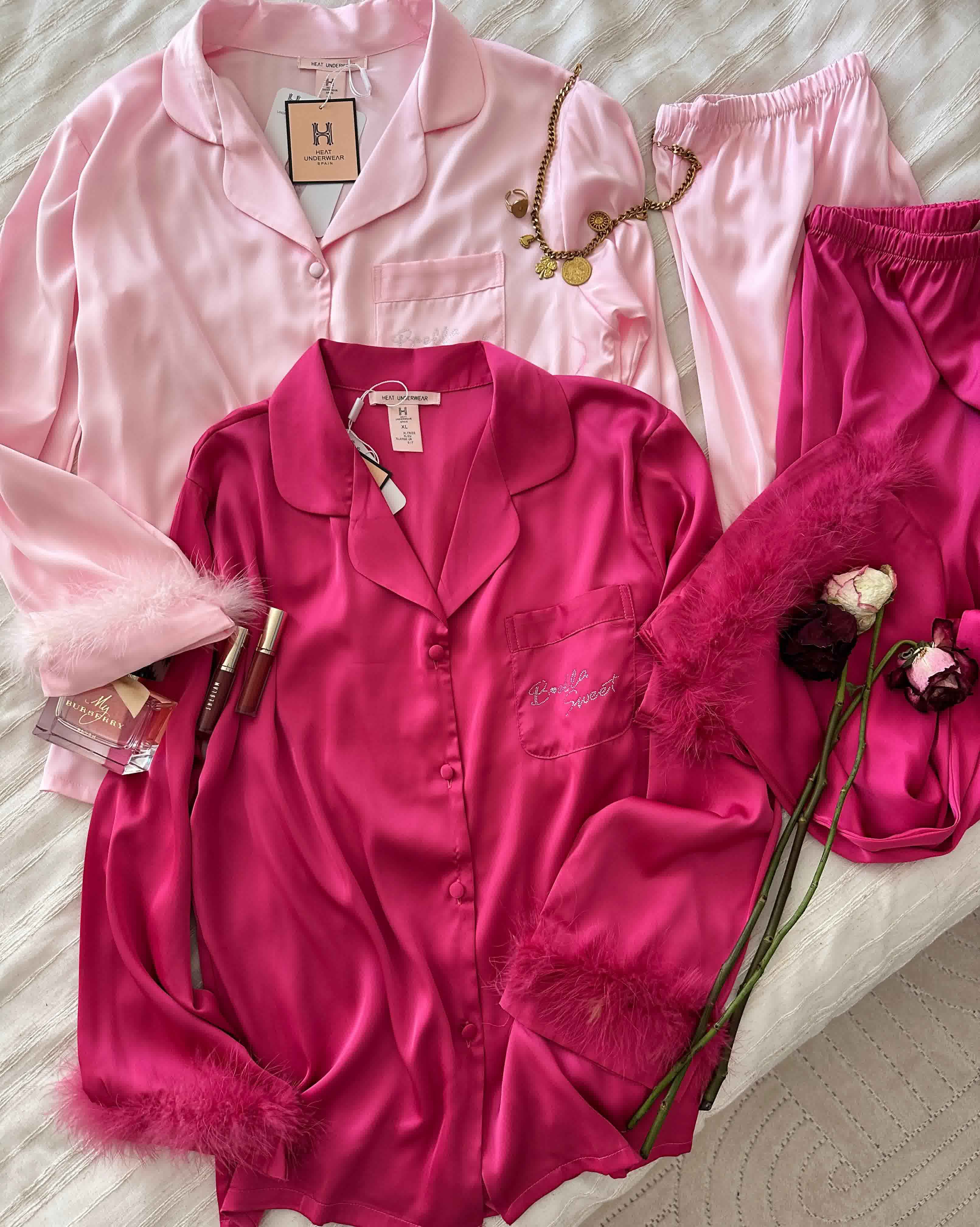Pyjama H satin fourrure Uni