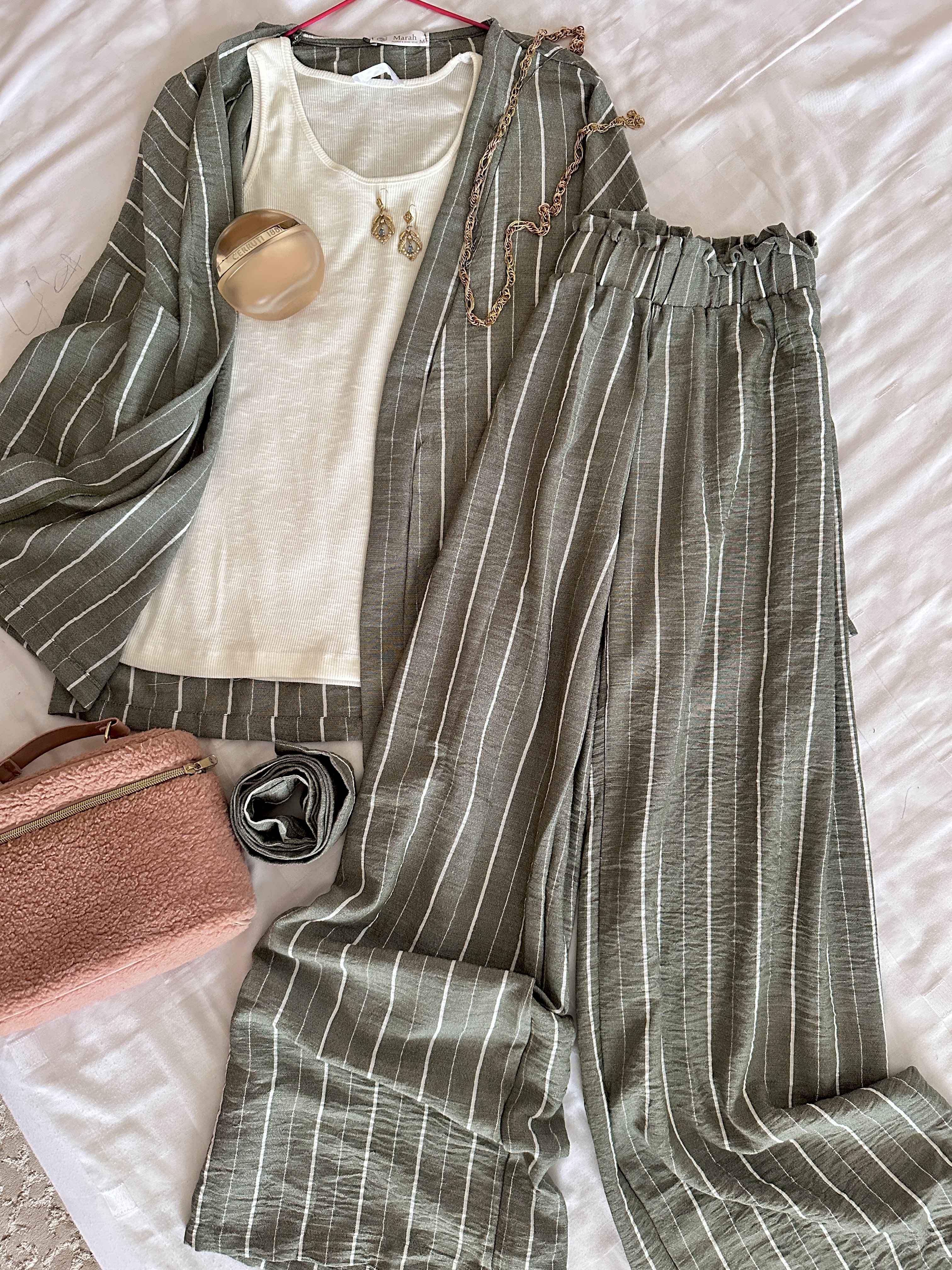 3pcs rayonne vert lin